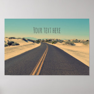 Aangepaste tekst woestijnweg poster