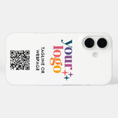 Aangepaste tekst Zakelijk bedrijfslogo QR-code Case-Mate iPhone Case (Achterkant (horizontaal))