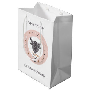 Aangepaste tekst Zodiac Sign Stier Medium Cadeauzakje