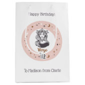 Aangepaste tekst Zodiac Sign Virgo Medium Cadeauzakje (Voorkant)