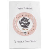 Aangepaste tekst Zodiac Sign Vissen Medium Cadeauzakje (Voorkant)