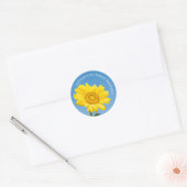 Aangepaste tekst Zonnebloem Ronde Sticker (Envelop)