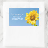 Aangepaste tekst Zonnebloemstickers Rechthoekige Sticker (Tas)
