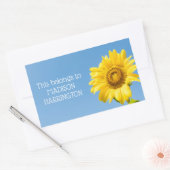 Aangepaste tekst Zonnebloemstickers Rechthoekige Sticker (Envelop)