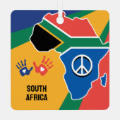 Aangepaste tekst Zuid-Afrika Metalen Ornament (Achterkant)