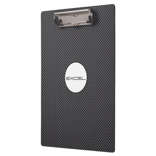 Aangepaste tekst zwart en grijs koolstofvezel klembord (Links)