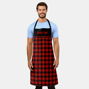 Aangepaste tekst zwart en rood Buffalo Plaid Schort