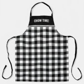 Aangepaste tekst zwart-wit Buffalo Plaid Schort (Voorkant)
