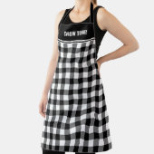 Aangepaste tekst zwart-wit Buffalo Plaid Schort (Insitu)