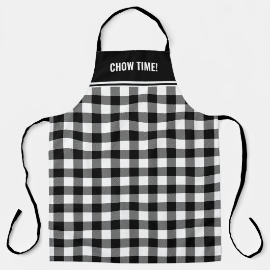 Aangepaste tekst zwart-wit buffelplaat schort (Voorkant)