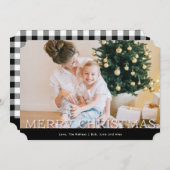 Aangepaste tekst zwart-wit en geplakt feestdagenkaart (Voorkant / Achterkant)