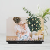 Aangepaste tekst zwart-wit en geplakt feestdagenkaart (Staand voorkant)