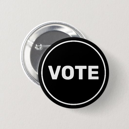 Aangepaste tekst: zwart-witstemming ronde button 5,7 cm (Voorkant /achterkant)