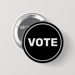 Aangepaste tekst: zwart-witstemming ronde button 5,7 cm