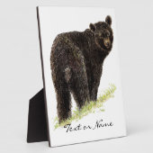 Aangepaste tekst zwarte Beer Dierlijke Natuur Fotoplaat (Zijkant)