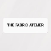Aangepaste tekst Zwarte op witte stof kledinglabel Labels (Design 2)