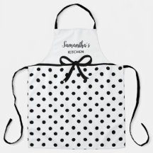 Aangepaste tekst zwarte witte poka dots Cute Kitch