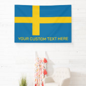 Aangepaste tekst Zweedse vlag Spandoek (Insitu)