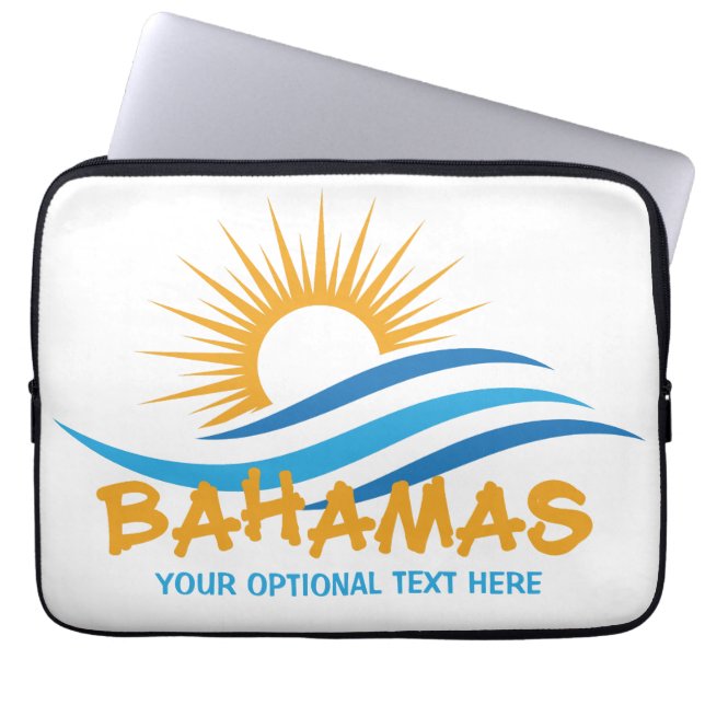 Aangepaste tekstbahama's laptop sleeve (Voorkant)