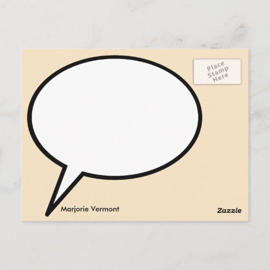 aangepaste tekstballon voor cartoon briefkaart (Achterkant)