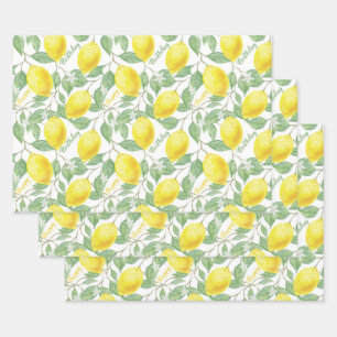 aangepaste tekstballon voor fruit en bloemen inpakpapier vel