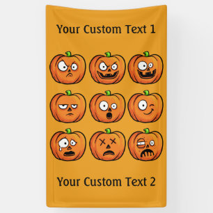 Aangepaste tekstbanner voor Halloween Pumpkins 1 Spandoek