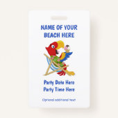 Aangepaste tekstbeach party badges (Achterkant)
