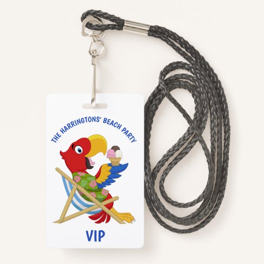 Aangepaste tekstbeach party badges (Voorkant met draagriem)