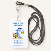 Aangepaste tekstbeach party badges (Achterkant met draagriem)