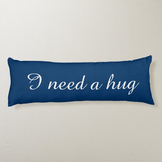 Aangepaste tekstblauwe hoofdkussen | Ik heb een kn Lichaamskussen (Achterkant)