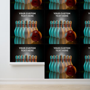 Aangepaste tekstbowling behang