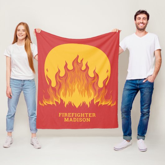 Aangepaste tekstbrandweerman fleece deken (In situ)