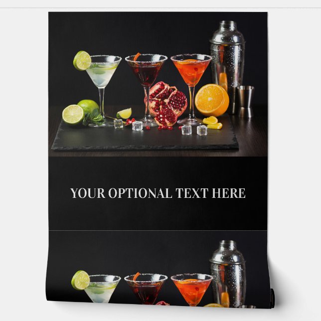 Aangepaste tekstcocktails behang (Afrollen)