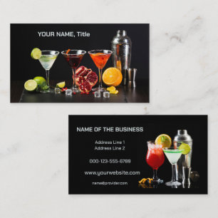 Aangepaste tekstcocktails visitekaartje