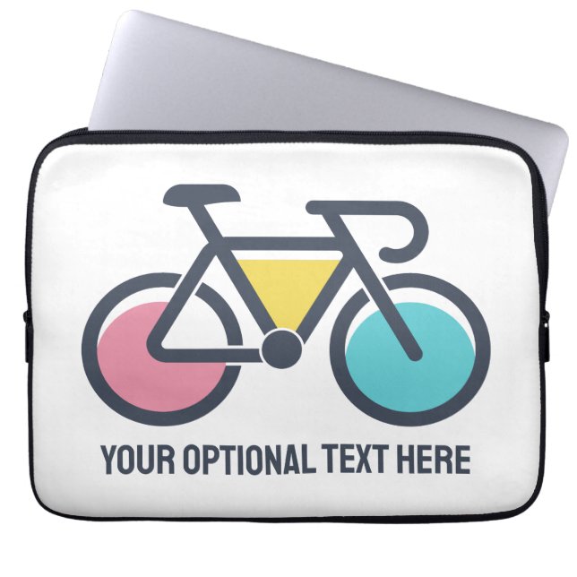 Aangepaste tekstcyclus laptop sleeve (Voorkant)