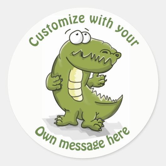 Aangepaste tekstdansende krokodille Cartoon Ronde Sticker (Voorkant)