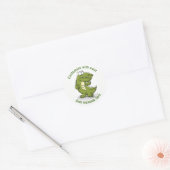Aangepaste tekstdansende krokodille Cartoon Ronde Sticker (Envelop)