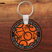 Aangepaste tekstfiets Oranje en zwart Sleutelhanger (Voorkant)