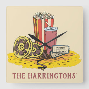 Aangepaste tekstfilm vierkante klok