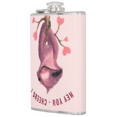 Aangepaste tekstfles Funny Romantic Sloth - Cheers Heupfles (Links)