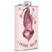 Aangepaste tekstfles Funny Romantic Sloth - Cheers Heupfles (Rechts)