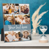 Aangepaste tekstfoto Collage Modern Blue Keepomwil Fotoplaat (Zijkant)