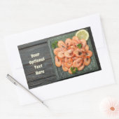 Aangepaste tekstgarnalen rechthoekige sticker (Envelop)