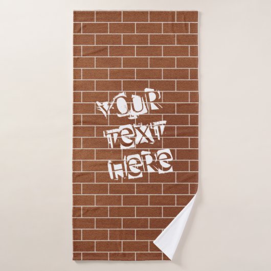 Aangepaste teksthanddoek ingesteld op Brick Wall D Bad Handdoek (Badhanddoek)