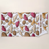 Aangepaste teksthanddoek voor paddenstoel Patroon Strandlaken (Voorkant)