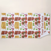Aangepaste teksthanddoek voor pasta Pattern Strandlaken (Voorkant)