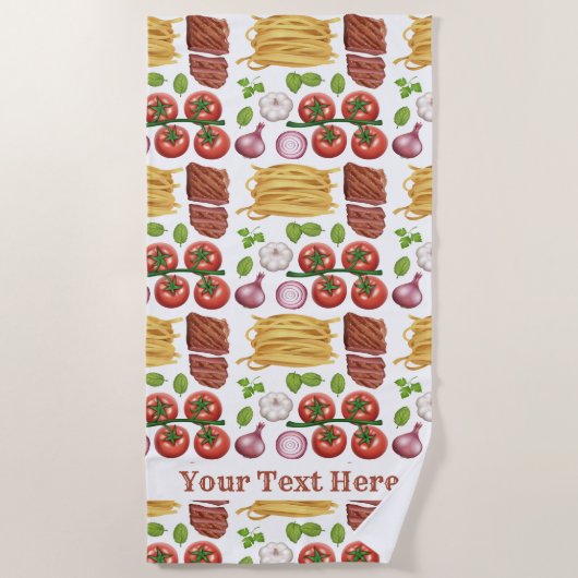 Aangepaste teksthanddoek voor pasta Pattern Strandlaken (Voorkant)