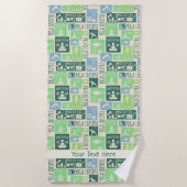 Aangepaste teksthanddoek voor Yoga Pattern Strandlaken (Voorkant)