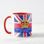 Aangepaste teksthoek van koning Charles III Two-T Mok (Links)