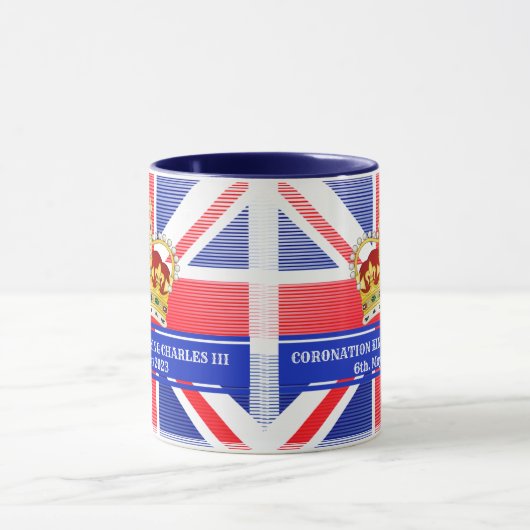 Aangepaste teksthoek van koning Charles III Two-T Mok (Midden)